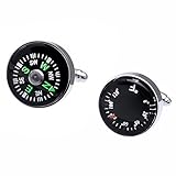 Salutto Men's Fahrenheit and Compass Cufflinks with Gift Box (Black2)