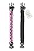 A2S Survival Paracord Bracelet K2-Peak – Survival Gear Kit with Embedded Compass, Fire Starter, Emergency Knife & Whistle – Pack of 2 - Quick Release Slim Buckle (Black/Pink for Kids)