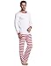 Avidlove Women Men Christmas Winter Pajamas Long Sleeve and Stripe Bottoms Cotton PJ Set, M_white, Medium