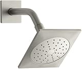 KOHLER 45215-BN Loure Single Function Wall Mount Showerhead with Katalyst Air Induction Spray, 2.0 GPM, Vibrant Brushed Nickel