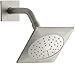 KOHLER 45215-BN Loure Single Function Wall Mount Showerhead with Katalyst Air Induction Spray, 2.0 GPM, Vibrant Brushed Nickel