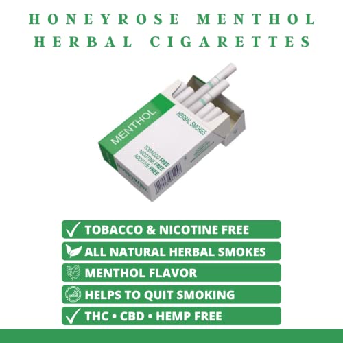 Honeyrose Menthol Tobacco & Nicotine Free Herbal Cigarettes, 100 Natural, Made in England
