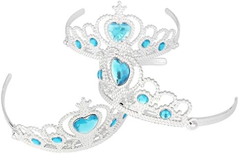 Princess Tiaras With Heart Stones , Sky blue party favors (8-Pack)