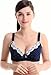 KOOYOL Women's Cotton Underwire Push Up Maternity Nursing Bra (S, Navy Blue)