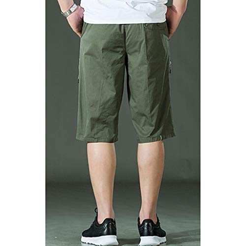 ZEFOTIM Casual Shorts for Men's Casual Pure Color Outdoors Pocket Beach Work Trouser Cargo Shorts Pant(ArmyGreen,XXXX-Large) - Thumbnail 3