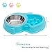 UPSKY Dog Bowl Slow Feeder Bloat Stop Pet Bowl No Chocking Slow Feeder Bloat with No-Spill Non-Skid Mat Stainless Steel Water Bowl for Dogs Cats and Pets(Blue)