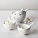 White Ceramic Cat Measuring Cups: Set of Cat Shaped Bowls - 1 Cup, 1/2 Cup, 1/3 Cup and 1/4 Cup