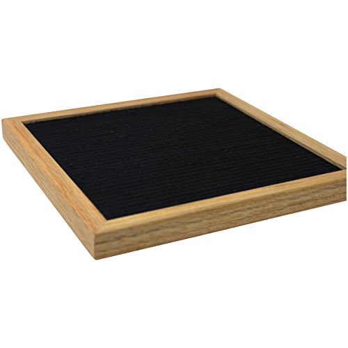 10 X 10 Changeable Letter Board - Black Felt With Solid Oak Frame, Wall Mount, Canvas Bag, and 290 Characters - by Executive Office Solutions