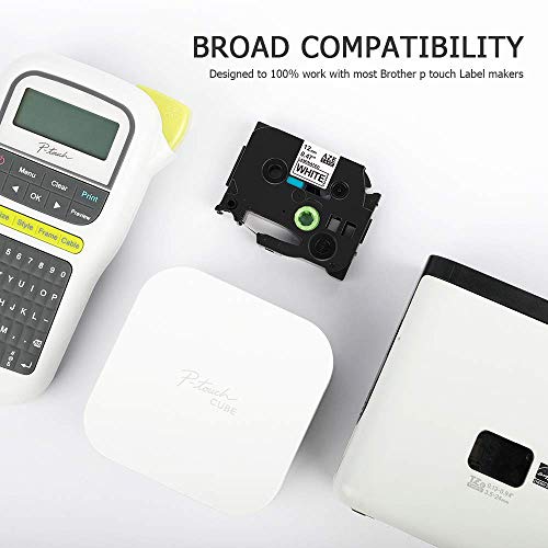 Oozmas Compatible Label Tape Replacement for P-touch 12mm 0.47 Inch TZe Tapes TZE-131 231 431 531 631 TZ Tape Compatible with Brother Ptouch PT-1280 D210 D400 D600 H100 1880 1890 Label Maker, 5 Pack