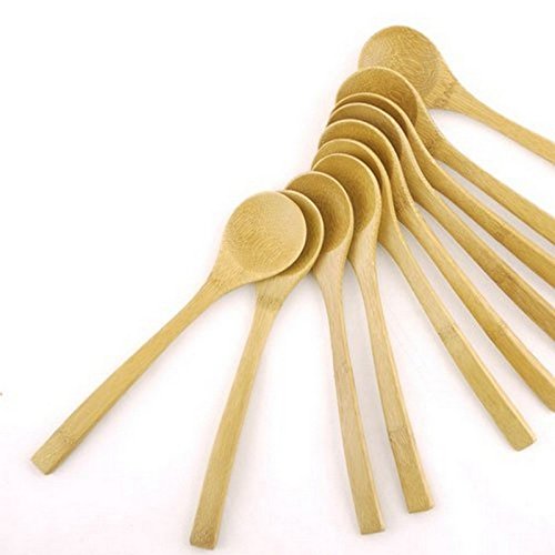 JapanBargain Solid Bamboo Dinner Spoons - 10 Piece