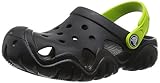 crocs Kids' Swiftwater K Clog (Toddler/Little Kid), Black/Volt Green, 1 M US Little Kid