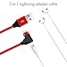 iPhone Charger Cable with Headphone Jack, 3ft Double Nylon Braided Linghtning Charge Cable Adapter for iPhone X / 8 / 8 Plus / 7 / 7 Plus / 6 / 6 Plus / 5s / iPad and More (Red )
