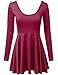 NINEXIS Women's Round Neck Long Sleeve A-Line Flared Dress