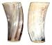 Genuine Large Handmade Drinking Ox Horn Mead Cup Goblet Authentic Medieval Inspired Drinking Vessel Cosplay, Food Safe Coating with wooden base for Beer, Ale, Mead, Shot Glass set of 2