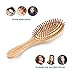 Natural Wooden Hair Brush – pureGLO Bamboo Bristle Detangling Hairbrush for Women Men and Kids - Reduce Frizz, Massage Scalp for Straight Curly Wavy Dry Wet Thick or Fine Hair