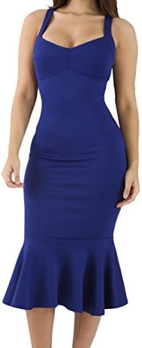 Women Sexy Sweetheart Neck Mermaid Bodycon Dress with High-Low Ruffle Hemline Elegant Evening Dress Party Dress