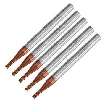 Generic 5Pcs 3Mm 4 Flutes Tungsten Carbide End Mill Cutter Hrc55 Coating End Mill Cutter