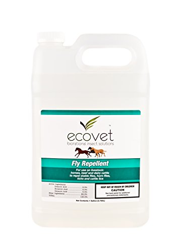 ECOVET Horse Fly Spray Repellent/Insecticide (Made with Food Grade Fatty acids), 1 Gallon (The Best Fly Spray For Horses)