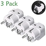 EnriQ European Adapter, Schuko European Plug Adapter with Dual Ports Universal Travel Power Adapter for Europe CE Certified Heavy Duty USA to Germany France Iceland Spain Greece etc Type E/F(3 Pack)