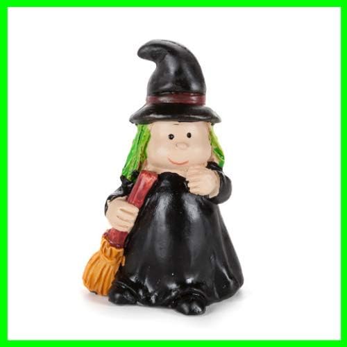 ShopForAllYou Figurines and Statues Fairy Garden Fun Miniature Dollhouse Cute Little Witch with Broom Figurine