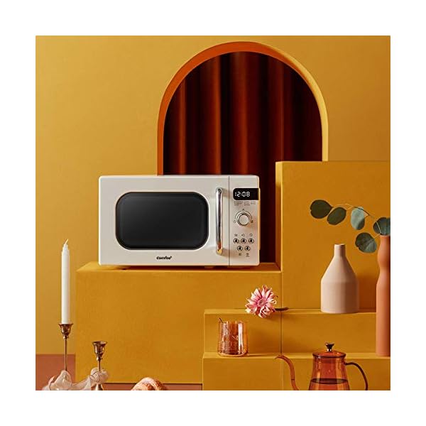 COMFEE-Retro-Style-800-w-20-L-Microwave-Oven-with-8-Auto-Menus-5-Cooking-Power-Levels-and-Express-Cook-Button-Apricot-Cream-CM-M202RAFCM COMFEE' Retro Style 800w 20L Microwave Oven with 8 Auto Menus, 5 Cooking Power Levels, and Express Cook Button - Apricot…
