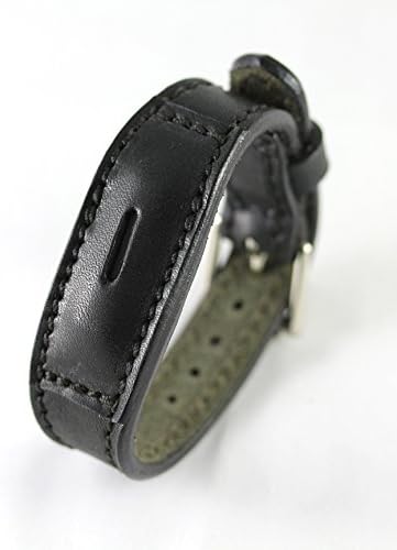 Fitbit Flex 2 Real Leather Band - Replacement Band For Fitbit Flex 2 - Full Grain Fit Bit Flex band (Black, Large)
