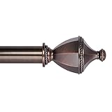 Drapery Decorative Window Curtain Rod - Ivilon Imperial Style Design - 1 1/8 inch Diameter. 48 to 86 Inch - Color Oil Rubbed Bronze