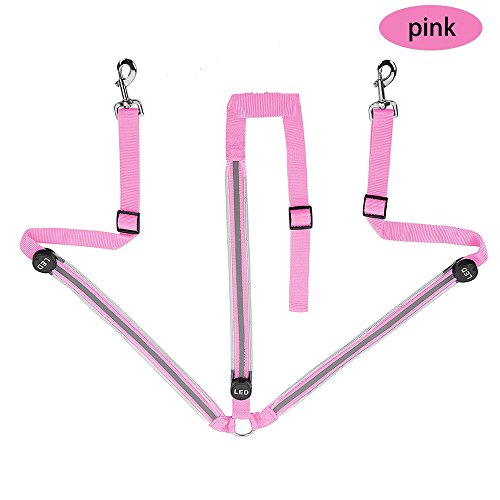 Upgraded LED Horse Breastplate Collar, USB Rechargeable Equestrian Riding Horse Bridle Halter Safety Light Horses Neck Belt Equipment Horsing Accessory - pink