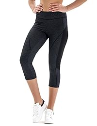 7Goals Pantalones capri de yoga para mujer Leggings de malla de entrenamiento de media altura