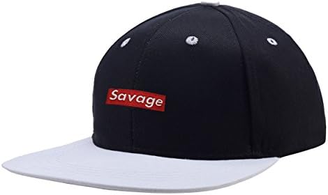 CliCli Savage Black Mix White Embroidered Logo Adjustable Hiphop Hat Baseball Cap Onesize For Men