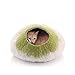 Kittycentric Cozy Cat Cave Bed - Handmade 100% Wool, Medium (Light Tan/Green)