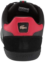 Lacoste Mens Giron Sneaker, Black/Red, 10.5 US