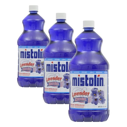 Mistolin Lavender, All Purpose Cleaner, 64 Fl Oz, Longer Lasting Multi Purpose Cleaner, Best Cleaner for Floors, Bathrooms & Kitchen Appliances (Pack of 3)