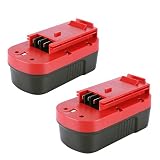 Biswaye 2 Pack 18V NI-CD Battery for Black & Decker HPB18-OPE 18-Volt Slide Pack Battery and 18-Volt Outdoor Cordless Power Tools