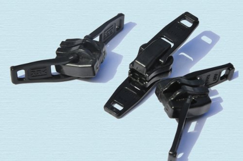 Zipper Resucue Slider ~ YKK #10 Plastic Double Head Reversible Slider ~ Black (3 Sliders / Pack)100% PLASTIC FOR MARINE USE