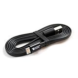 Sandman Clocks Micro-USB to USB Flat Cable - 4 foot (1.2 Meters) (Black)