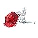 Waltz&F Crystal Rose Flower,Glass Rose Paperweight Figurine Collectible Statue Wedding Table Centerpiece Ornament,Red Rose