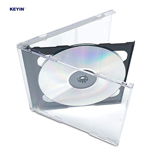KEYIN Standard Black Double CD Jewel Cases - Premium, 25 Pack