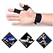 Mural Art Anti-Slip Half Finger Gloves LED Flashlight Luminous Multipurpose Glove for Repairing and Working in Darkness Places, Outdoor Sports, Fishing, Camping, Hiking, Running (left + right)