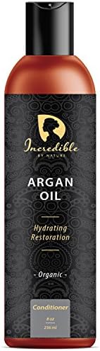 Sulfate Free Argan Oil Hydrating Restoration Conditioner, Best Moisturizer & Volumizer, Gentle On Color Treated & Curly Hair Infused With Vitamin B5, Aloe Vera & Grapefruit Seed - Incredible By Nature
