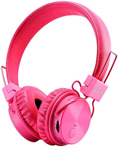 [Upgraded Version] Kids Bluetooth Headphones Wireless for Toddler Girls Boys On-Ear, Built-in Mic, Pink, Small, Durable, Lightweight, Foldable, Stereo Children Headset for iPhone iPad Tablet Kindle