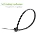 Black Cable Ties 8 Inch 100 Pack - Heavy Duty Multi-Purpose Nylon Zip Ties