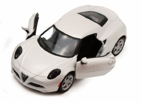 Kinsmart 2013 Alfa Romeo 4C, White 5366D - 1/32 scale Diecast Model Toy Car, but NO BOX