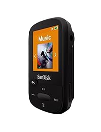 MicroSDHC Sandisk Clip Sport 8 GB MP3 Player, de color azul con visualización LCD y ranura para tarjeta (Refurbished Certificado) Negro