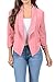 Auliné Collection Womens Casual Lightweight 3/4 Sleeve Fitted Open Blazer