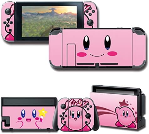 Decals Vinyl Skin Cover for Nintendo Switch, Full Set Protector Wrap Stickers Pink Joint Protective Faceplate Console Joy-Con Dock