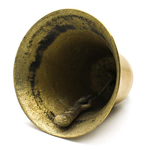 Buorsa Pack of 2 Pieces Vintage Style Brass Hanging Bell 2" Tall Clear Ring for DIY Craft Elephant Cow Camel Bells
