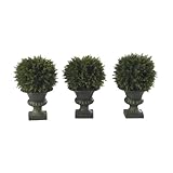 Nearly Natural 4761 Cedar Ball Topiary, 9-Inch, Green/Black, Set of 3