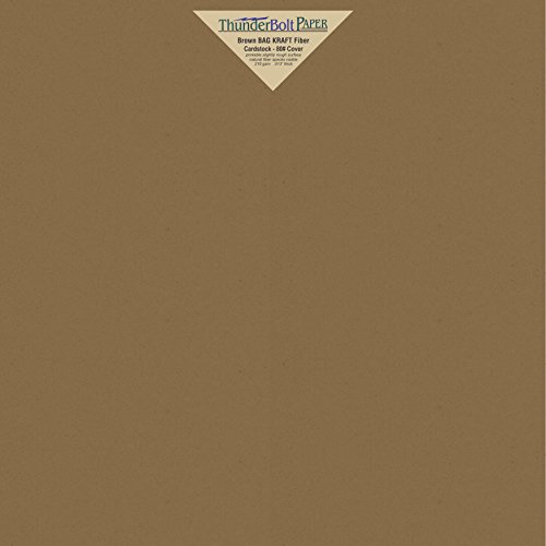 25 Brown Bag Colored Cardstock Paper Sheets - 12 X 12 inches Scrapbook Album|Cover Size â€“ 80 lb/Pound Cover|Card Weight 216 GSM - Natural Kraft Fiber with Darker Specks - Slightly Rough Finish