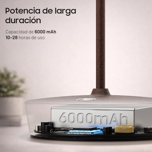 HYMZP Rechargeable Wireless Table Lamp, LED Table Lamp, 3 Colour Modes, IP54, for Indoor/Outdoor, Restaurant (2 x Rust)